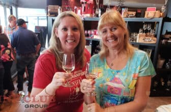 Moms drinking wine together